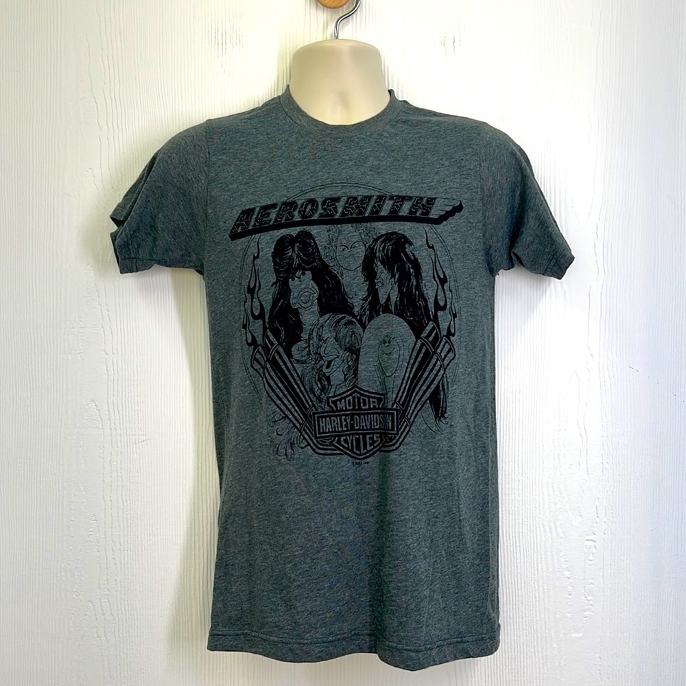 Harley Davidson - Aerosmith Band Graphic Gray Limited Edition Short Sleeve T SM